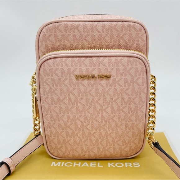 Michael Kors Medium NS Chain Xbody Bag Leather Rose Pink - Picture 2 of 12